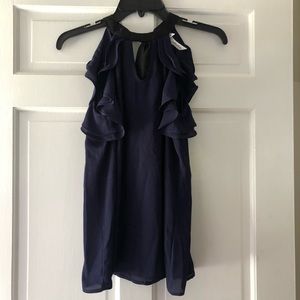 NWT! Navy and Black Sleeveless Blouse